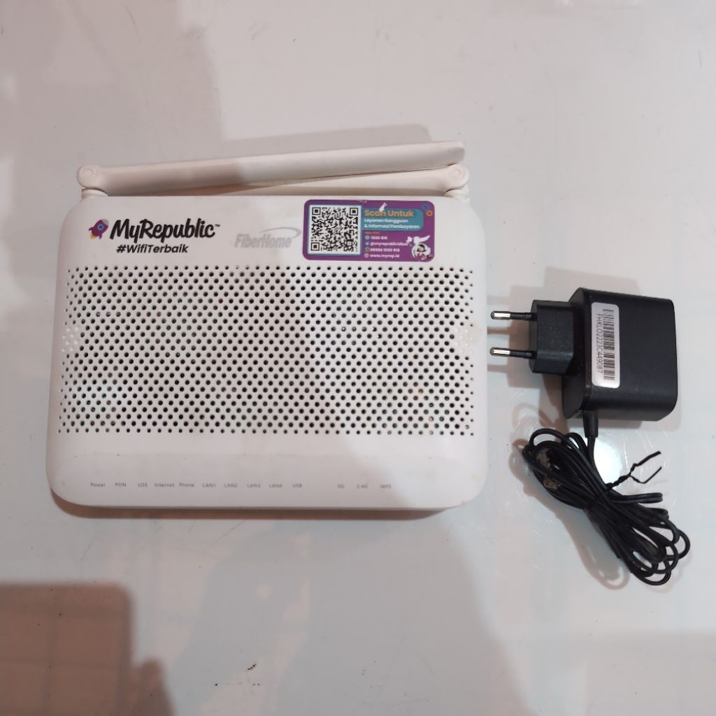 ROUTER FIBERHOME F1 (HG6145F1) PORT BIRU + ADAPTOR