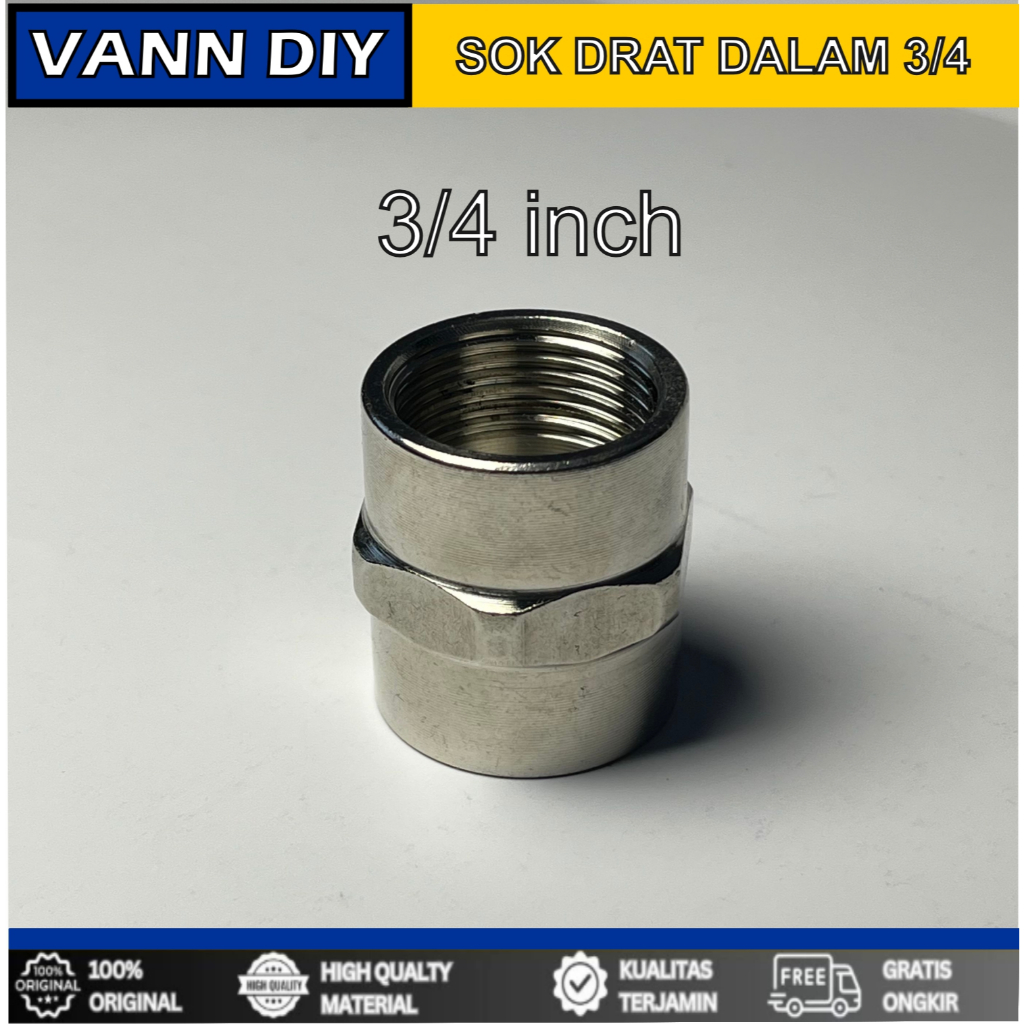 DOUBLE SOK DRAT DALAM 3/4" | DOUBLE NEPEL DRAT DALAM COMPATIBLE SOCKS 3/4