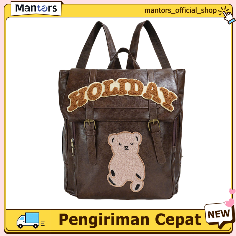 Tas Bahu Wanita Tas Kerja Tas Kerja Kulit Kasual Vintage Tas Selempang Ransel Kapasitas Besar