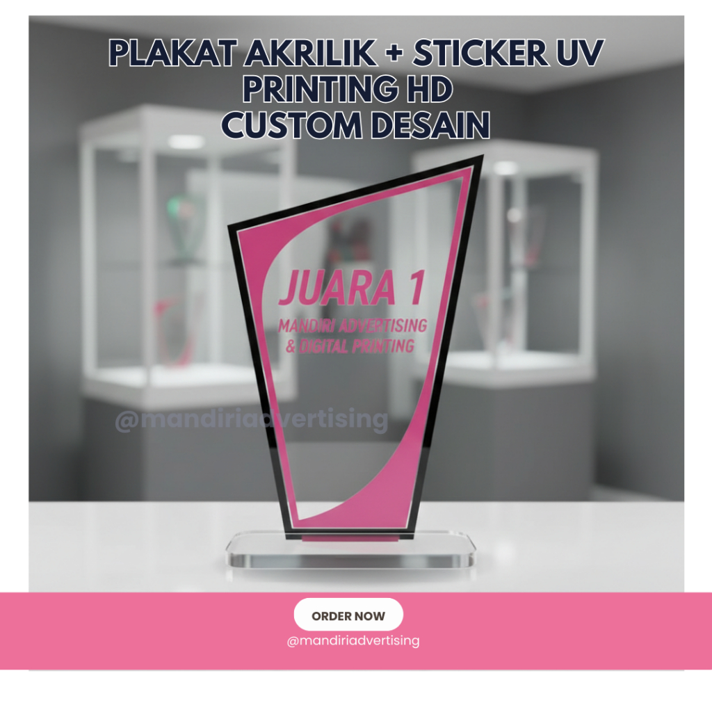 Plakat Akrilik + Sticker UV Printing HD, Custom Desain