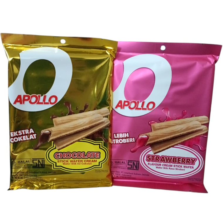 Apollo Stick Wafer Coklat 48g Apollo Stick Wafer Coklat Apollo Stik Wafer Strawbery Apollo Waffle