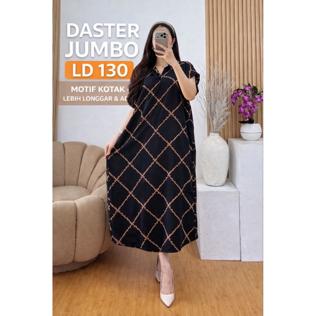 DASTER JUMBO MOTIF Kotak LD 130 cm | LEBIH LONGGAR & ADEM
