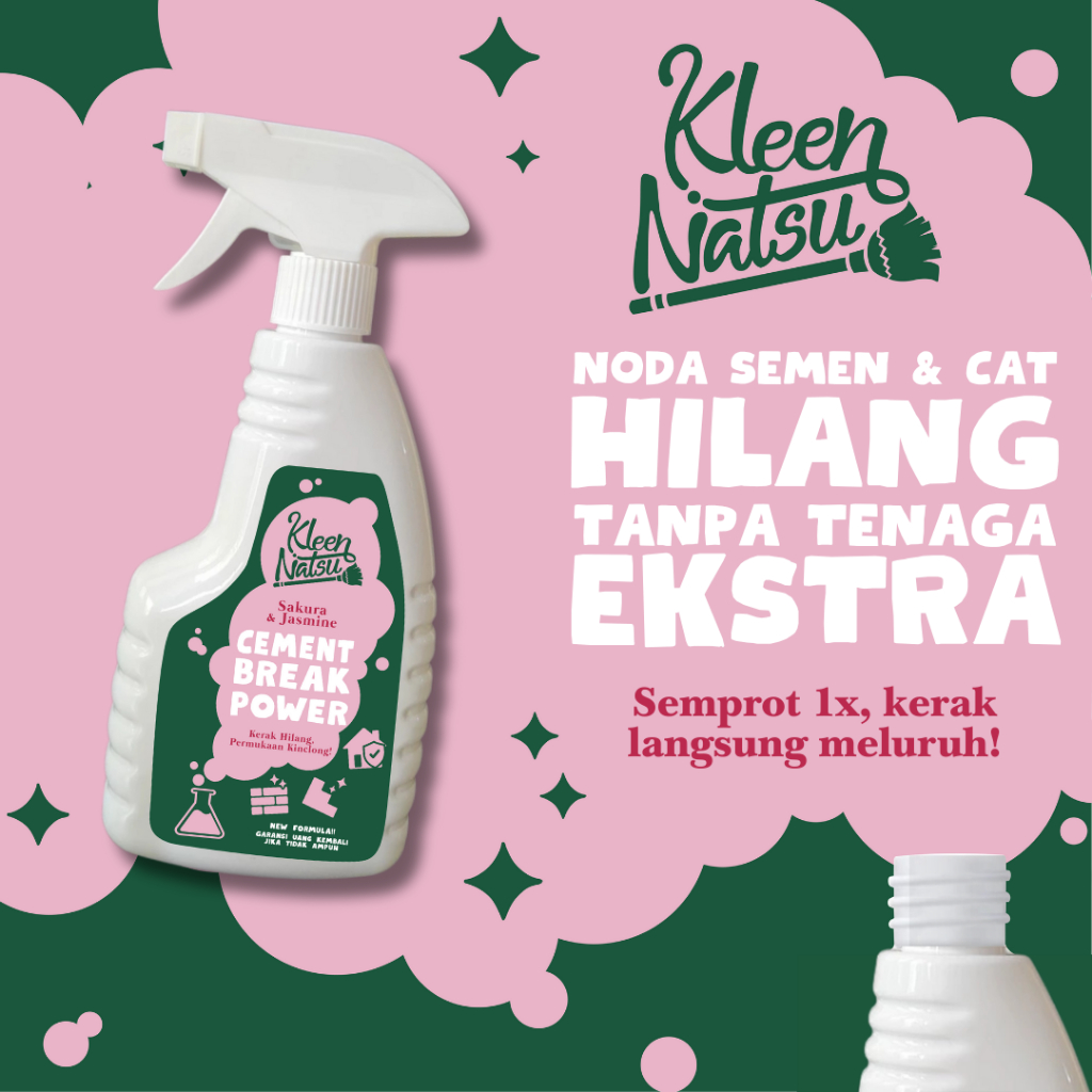 PEMBERSIH NODA SEMEN DAN CAT TEMBOK KLEENNATSU (FREE SIKAT) Cement Remover Cairan Spray Penghilang L