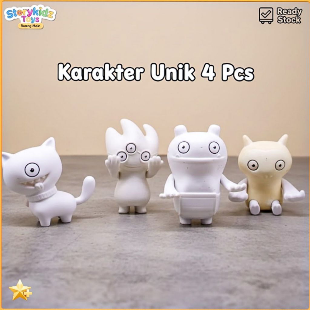 Set 4 Pcs Mainan Jadul McDonalds Happy Meal Uglydolls Karakter Unik Rare Vintage Toy Koleksi McD Sto