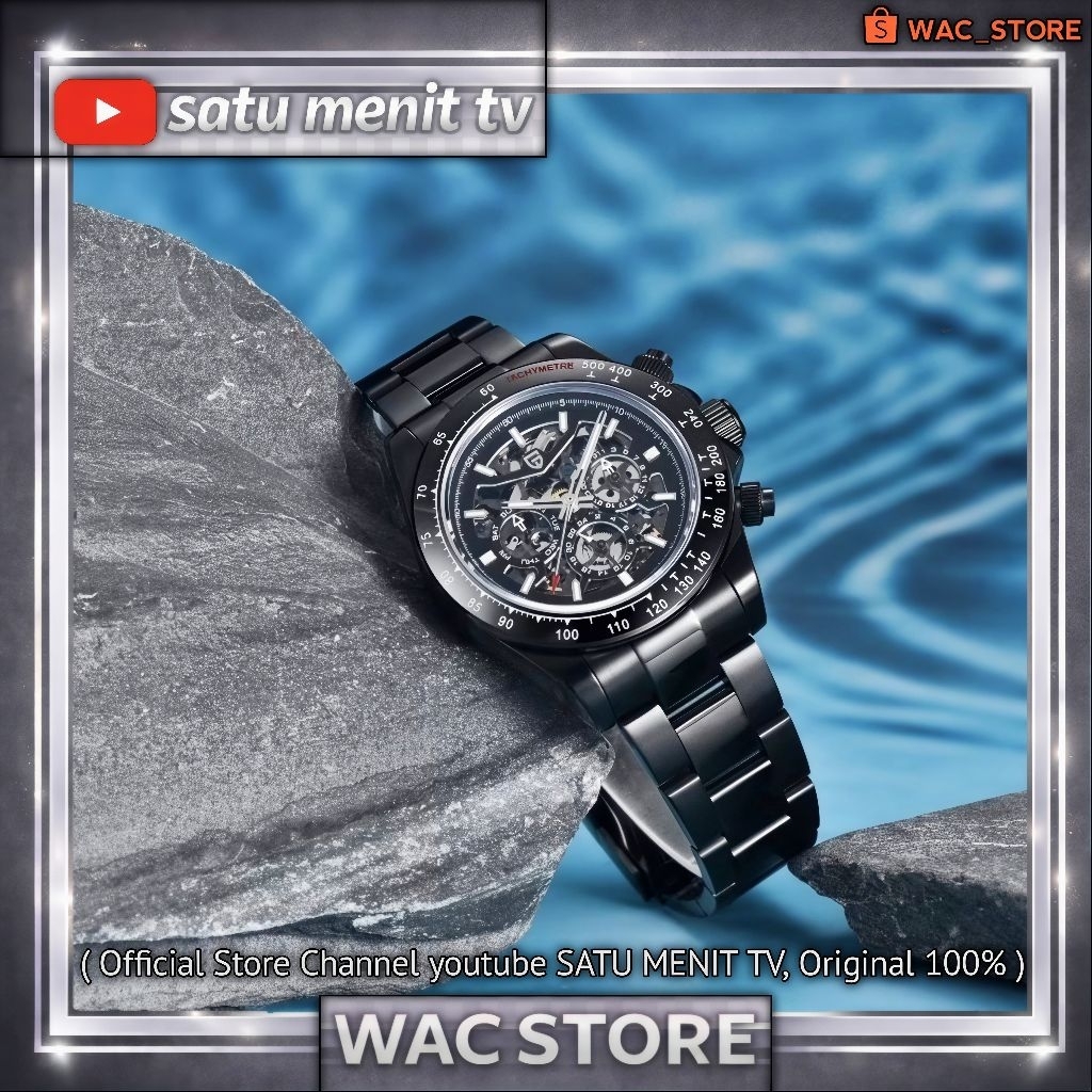 PAGANI DESIGN DAYTONA SKELETON AUTOMATIC MOV STEEL 316 L PVD COATING, SAFIR + AR CERAMIC BEZEL WR 10