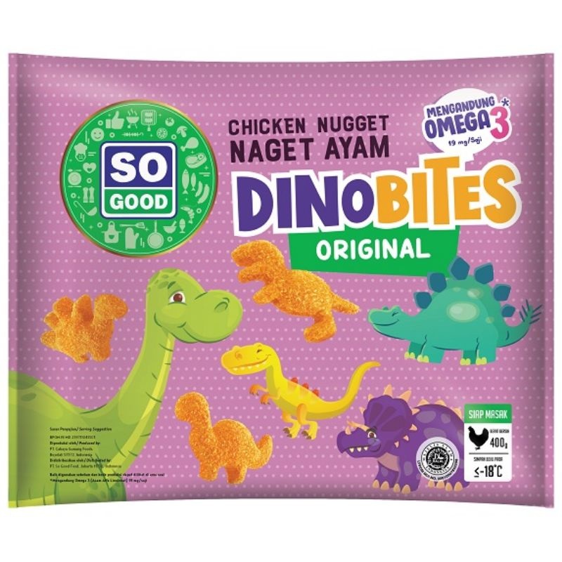 So Good Chicken Nugget Dino Bites 400gr – Nugget Ayam Bentuk Dinosaurus, Gurih & Praktis