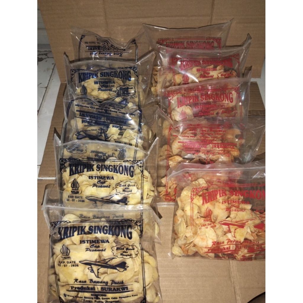 KERIPIK SINGKONG MADURA PAKET 10pcs / KERIPIK SINGKONG CAP PESAWAT/KERIPIK SINGKONG MANDING SUMENEP