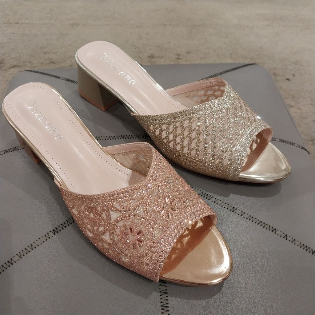 VIZZANO sandal wanita pesta heels 5cm ori
