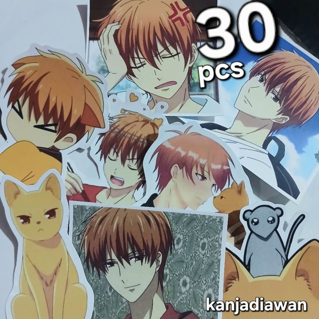 STIKER KYO SOHMA FRUITS BASKET – 30 PCS Stiker Anime Kyo Sohma BAHAN CHROMO Anti Air