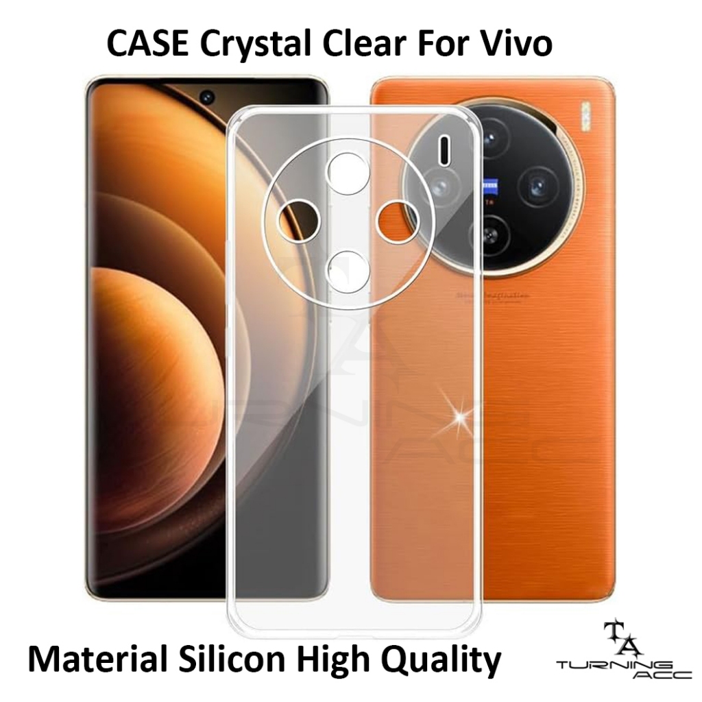 Softcase Crystal Clear 2mm VIVO X50 X60 X70 X80 X100 X200 / PRO / 4G 5G  - Casing Ultrathin TPU Sili