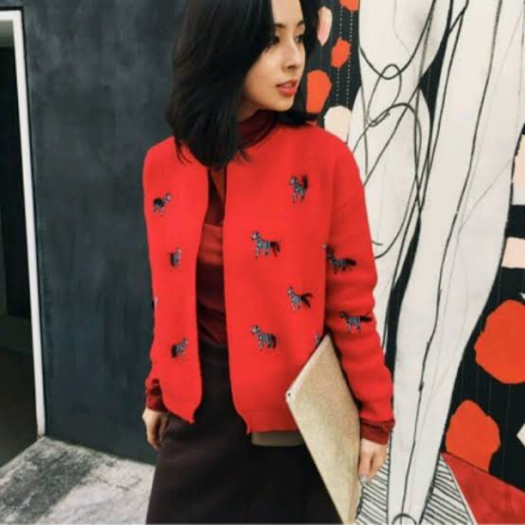 Cardigan bordir, cardigan motif, cardigan pita