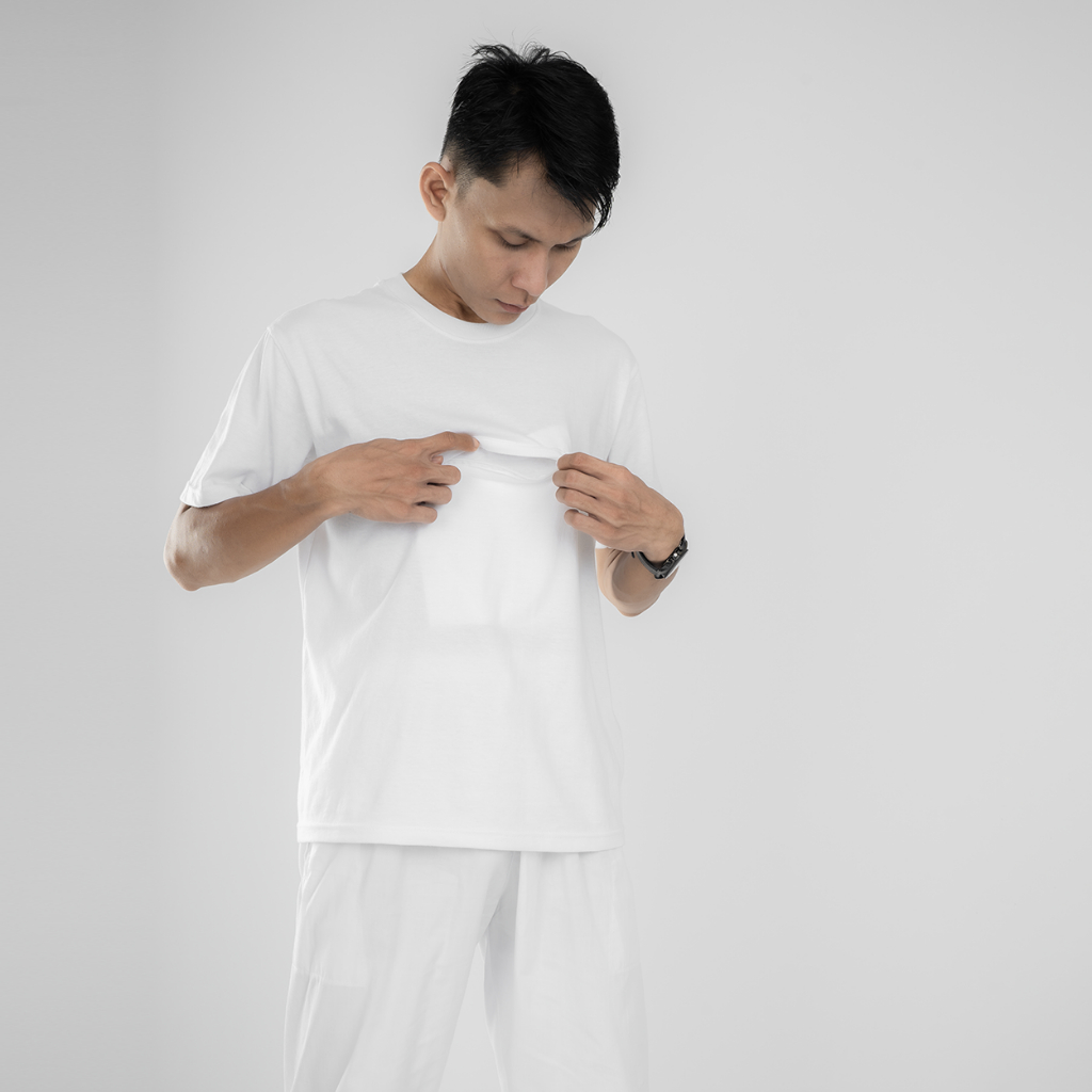 Moeslem - Kaos Dalam Pria Haji Baju Kaos Haji Umroh Berkantong Bahan Combet Size M L XL