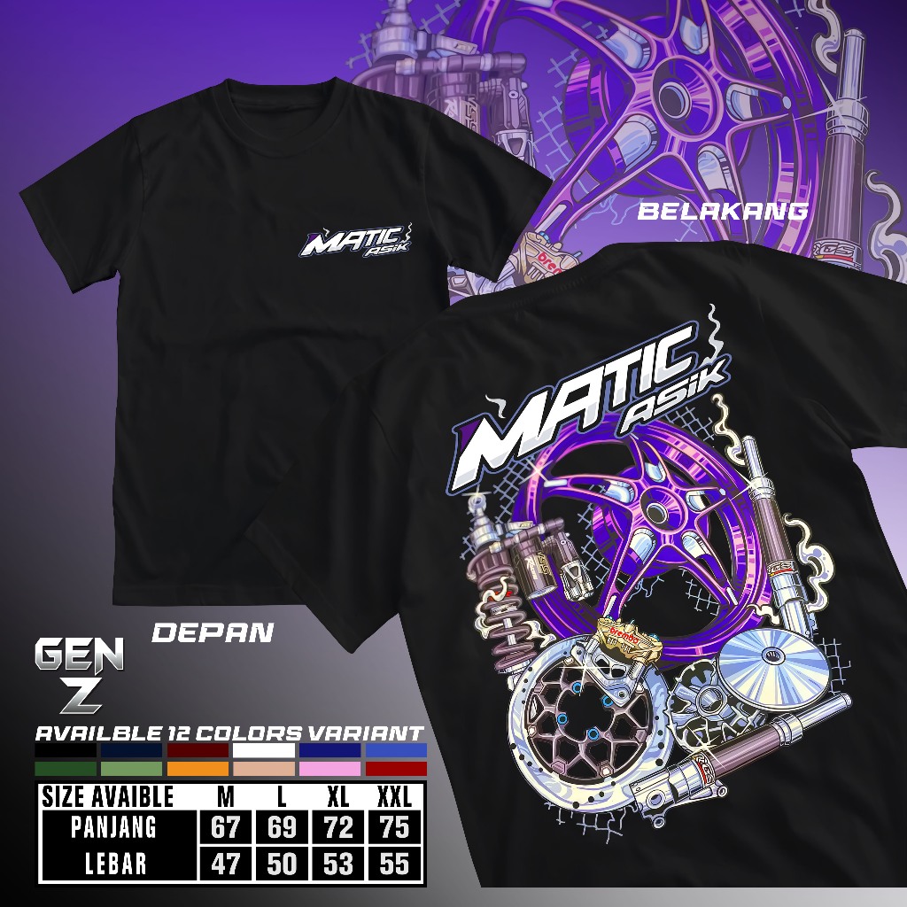 Kaos Distro Motif Matic Asik Matic Gank Kaos Unisex Kaos Matic Gank Atasan Pria Wanita