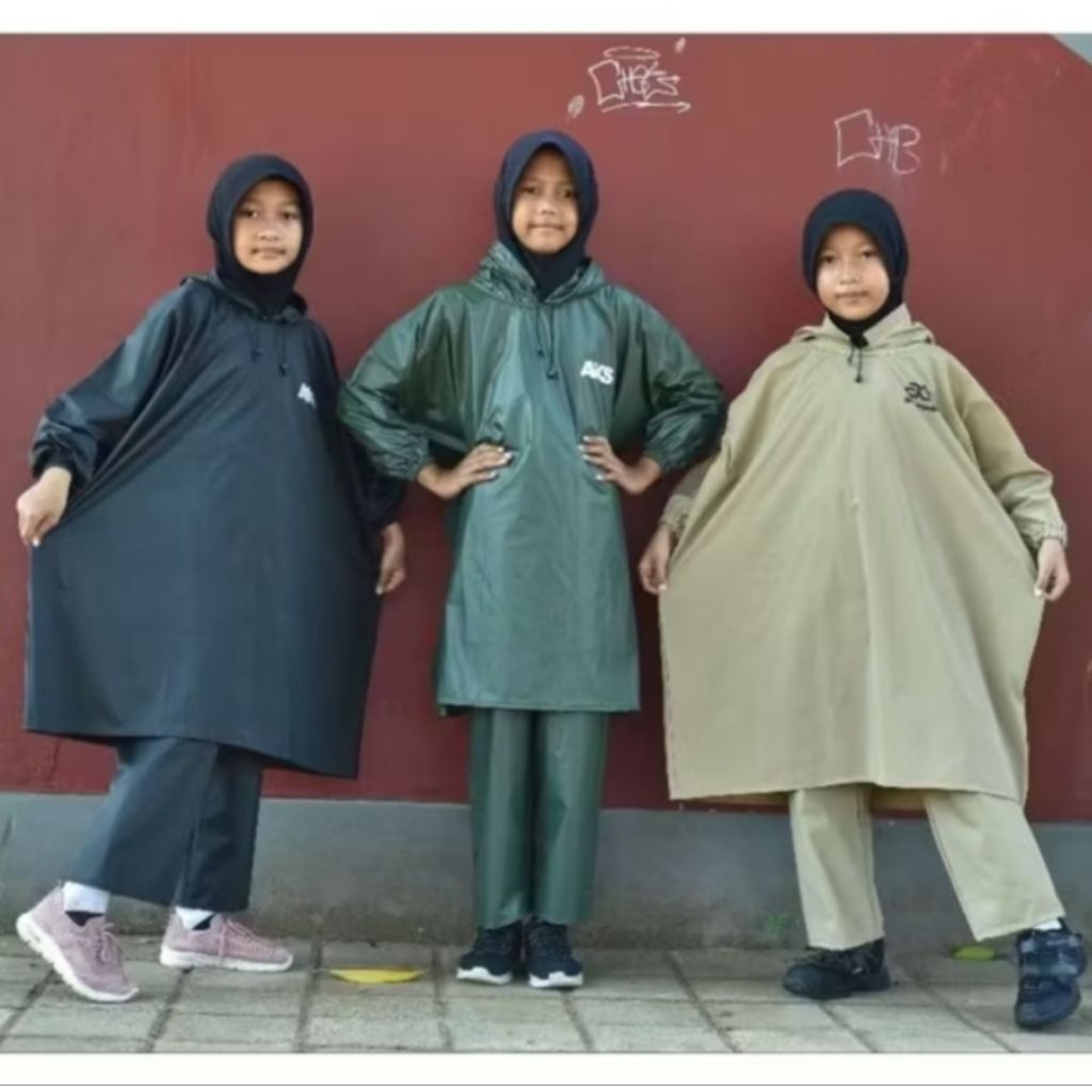 Jas hujan Anak setelan Jas hujan Ponco Anak Untuk usia 5_12 tahun