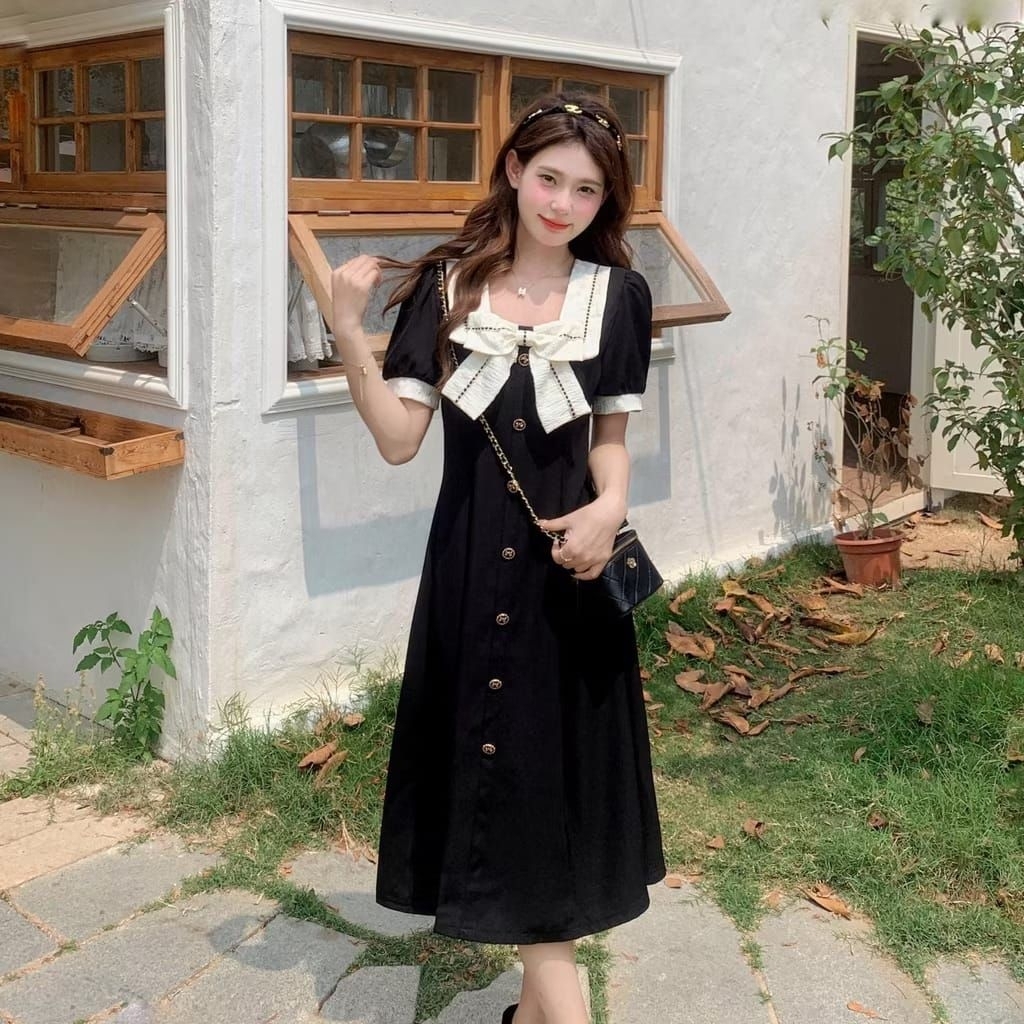 FORGETMENOT | DRESS WANITA KOREA | DRESS KOREA | DRESS LENGAN PANJANG | DRESS WANITA | ATASAN WANITA