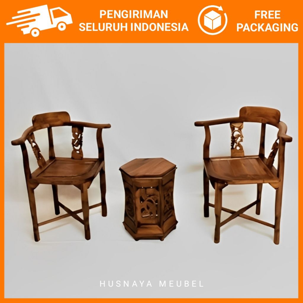 KURSI TERAS MINIMALIS KAYU JATI / FURNITURE KURSI TERAS JEPARA / KURSI TERAS KAYU