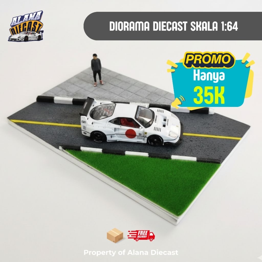 Mini Diorama Diecast Jalan Raya Skala 1:64 Hotwheels Mini GT