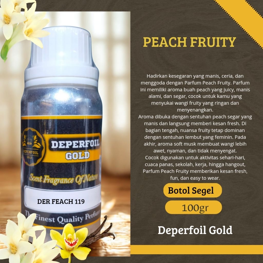Deperfoil Gold Bibit Parfum Peach Fruity | Wangi Buah Peach Manis Segar Tahan Lama