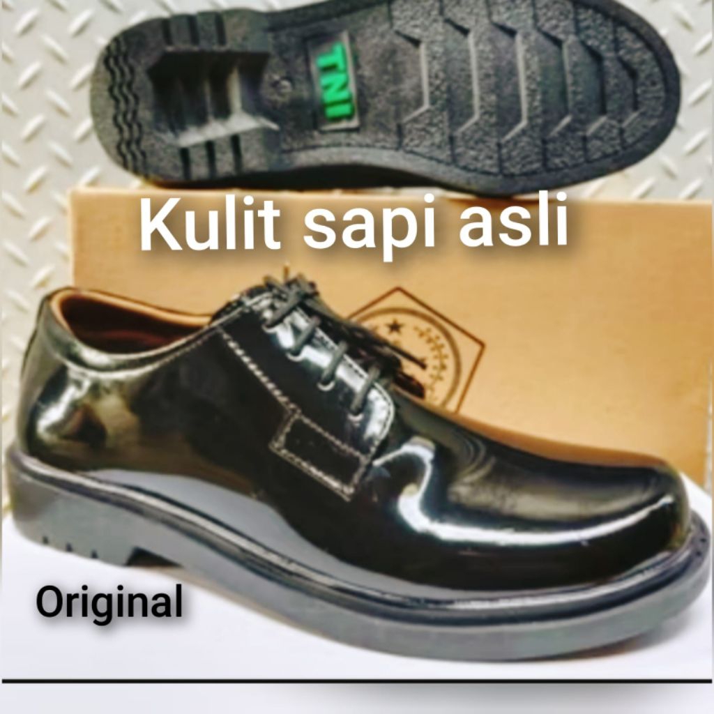 sepatu kulit, sepatu pdh pria kulit sapi asli