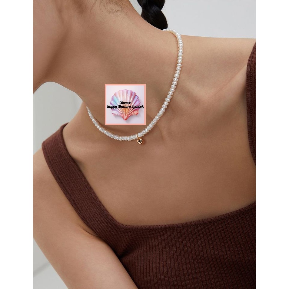 Kalung 40cm Mutiara Kecil Air Tawar Mutiara Lombok Mutiara Asli