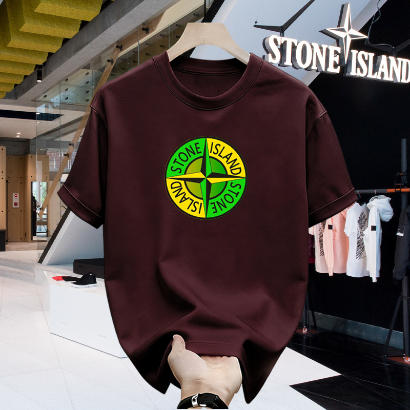 Stone Island Kaos Pria Original Look Katun Tebal Premium Nyaman Dipakai Harian