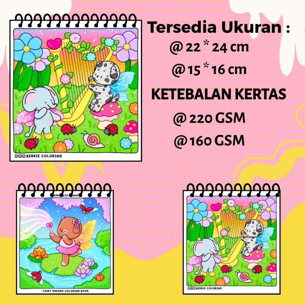 BERRIE FAIRY DREAM Tema Buku Mewarnai Terbaru Kertas BC Tebal 220 gsm Gambar Bagus Jelas Sudah HD