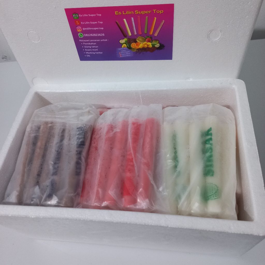 Es Lilin Super Top Spesial Box Styrofoam isi :