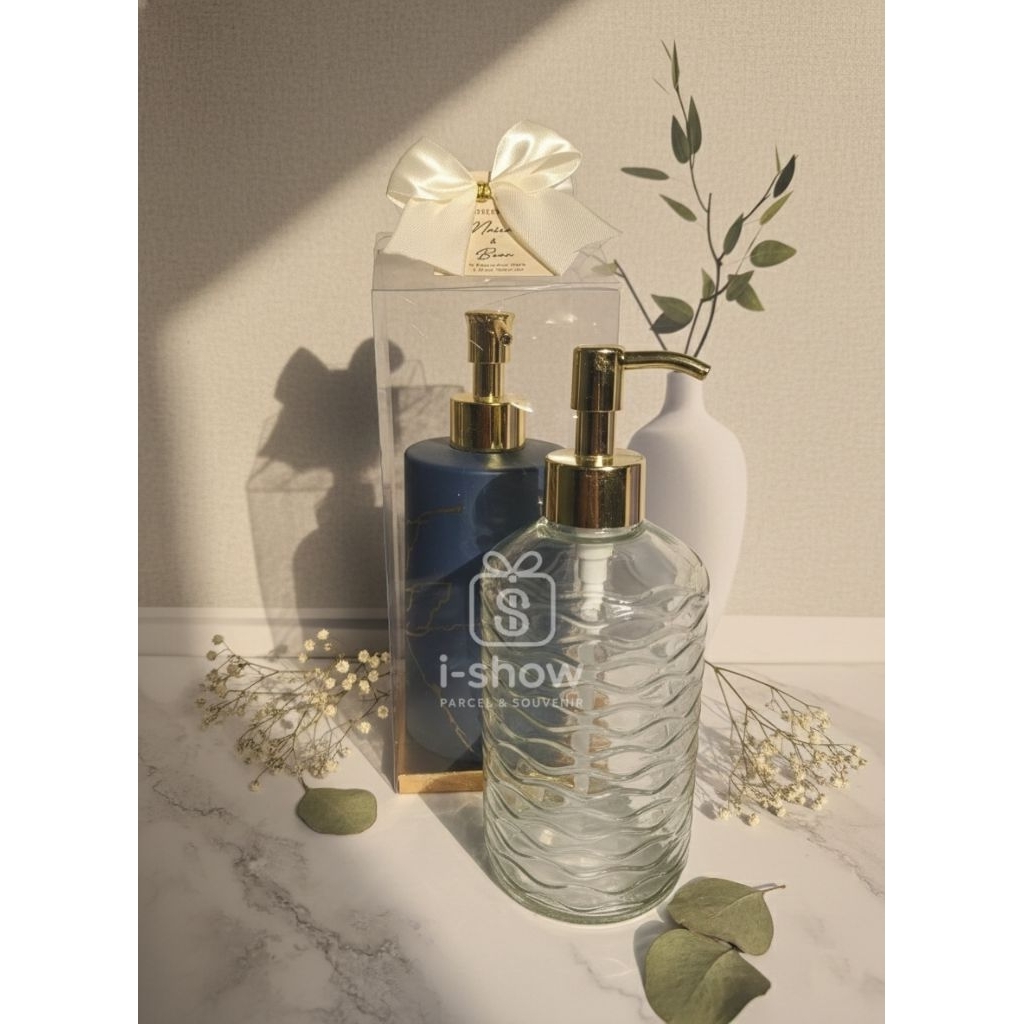 souvenir pernikahan/souvenir wedding/souvenir pump sabun bening/pump sabun bening