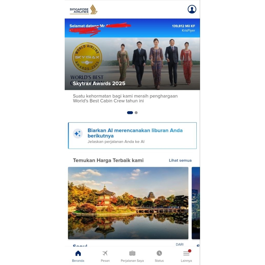 Krisflyer SQ Miles Pembelian poin miles Tiket