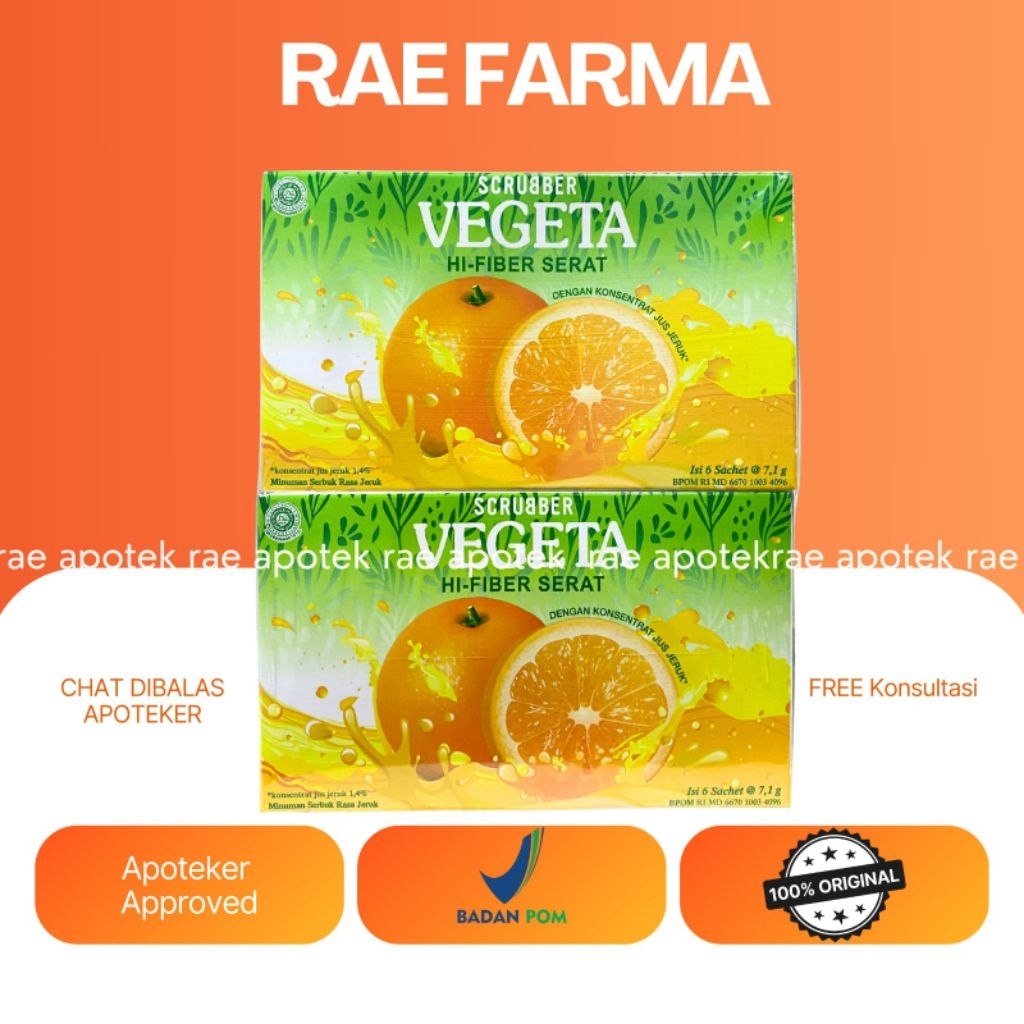 Scrubber Vegeta Jeruk 6's / Vegeta Herbal Jeruk