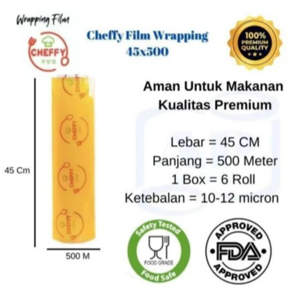 CHEFFY WRAPPING ROLL - Plastik Wrapping Cheffy - Plastik Wraping 30 / 45 500 meter