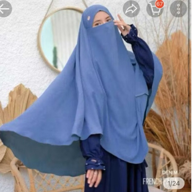 PRELOVED WARNA BROKEN WHITE Jilbab Hijab Kerudung Bergo Instan French Khimar Cadar Nigab Syari Crink