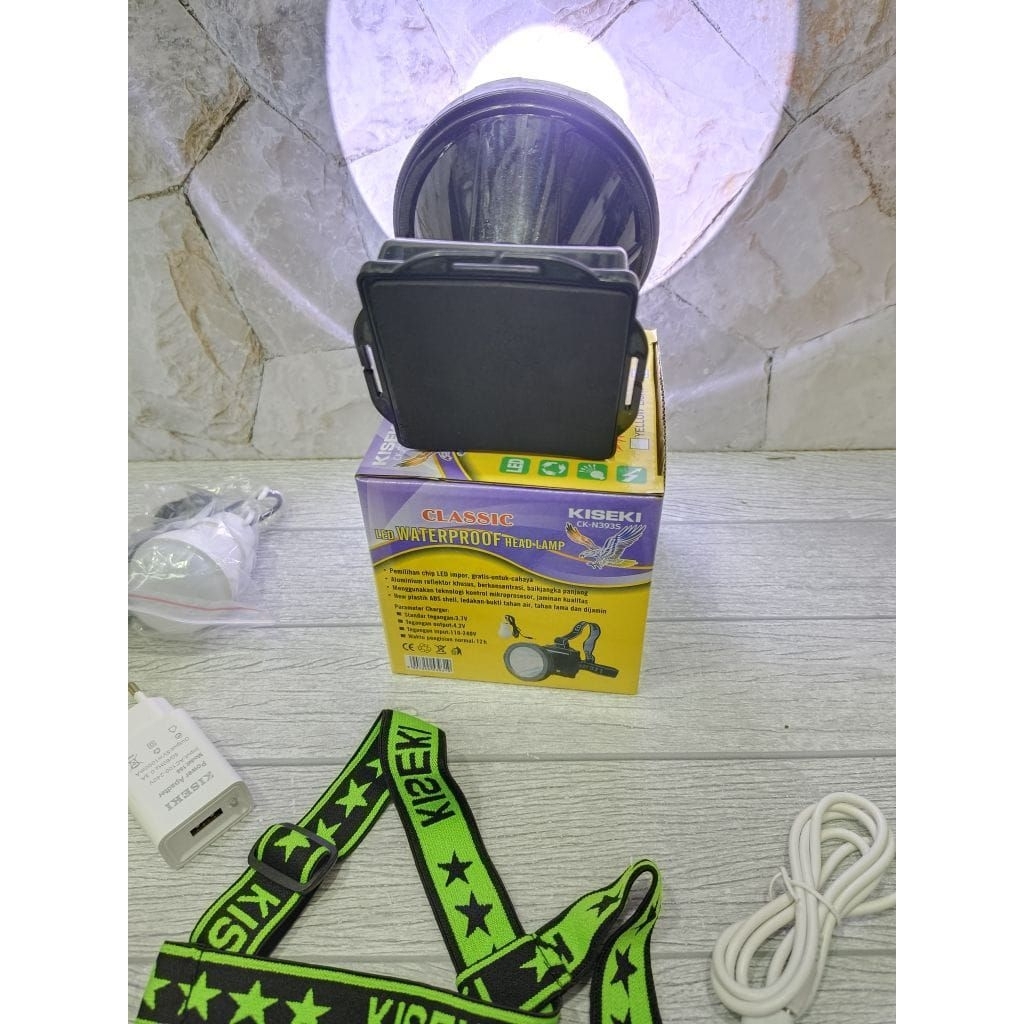 KISEKI CK-N393S CLASSIC LED WATERPROOF HEADLAMP KISEKI 150W / Senter Kepala Super Terang