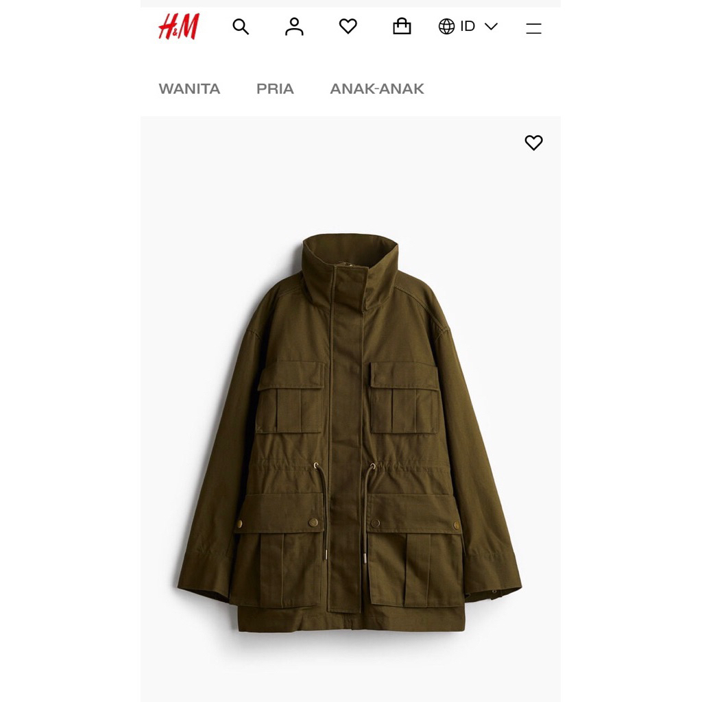 Coat Branded H&M (Army) / Coat Hnm / Coat branded