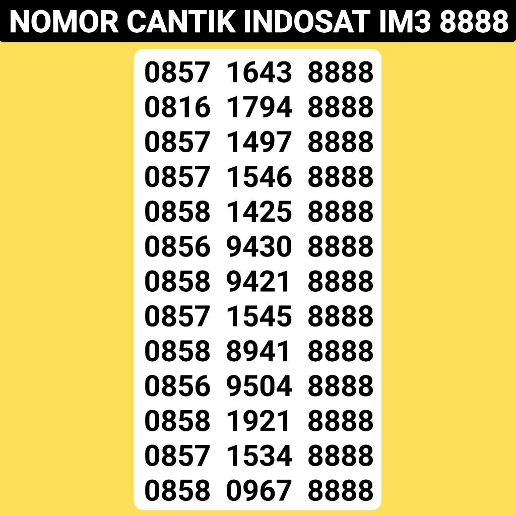 KARTU PERDANA NOMOR CANTIK INDOSAT KWARTED 8888 9999