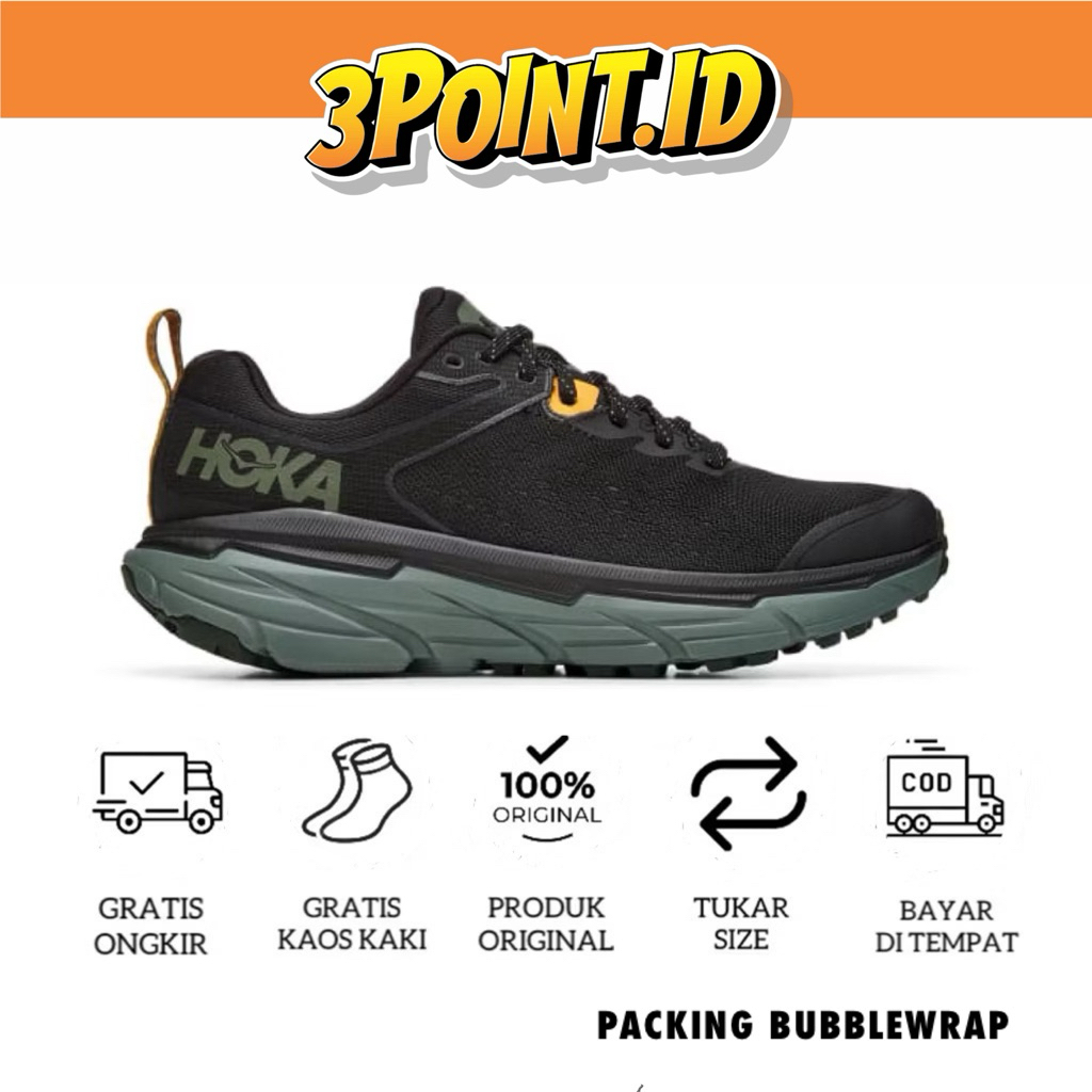 SEPATU RUNNING HOKA CHALLENGER ATR 6 BLACK THYME ORIGINAL
