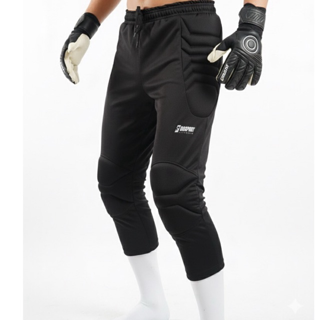 Gosport Celana Kiper Model 3/4 Hitam / Goalkeeper Pants 3/4 Padding