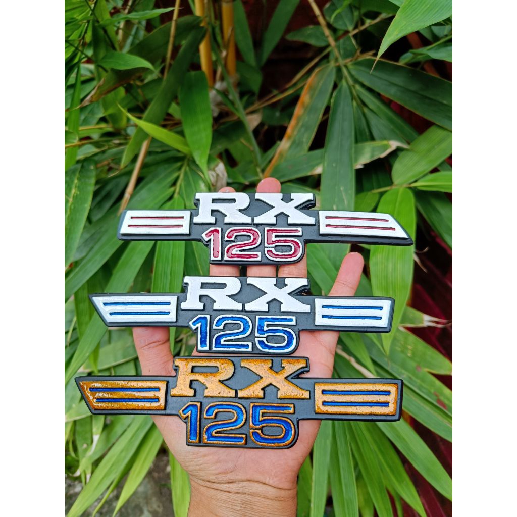 Logo emblem yamaha rx125 emblem bok tempong aki yamaha rxk125 rx125 bahan tebal