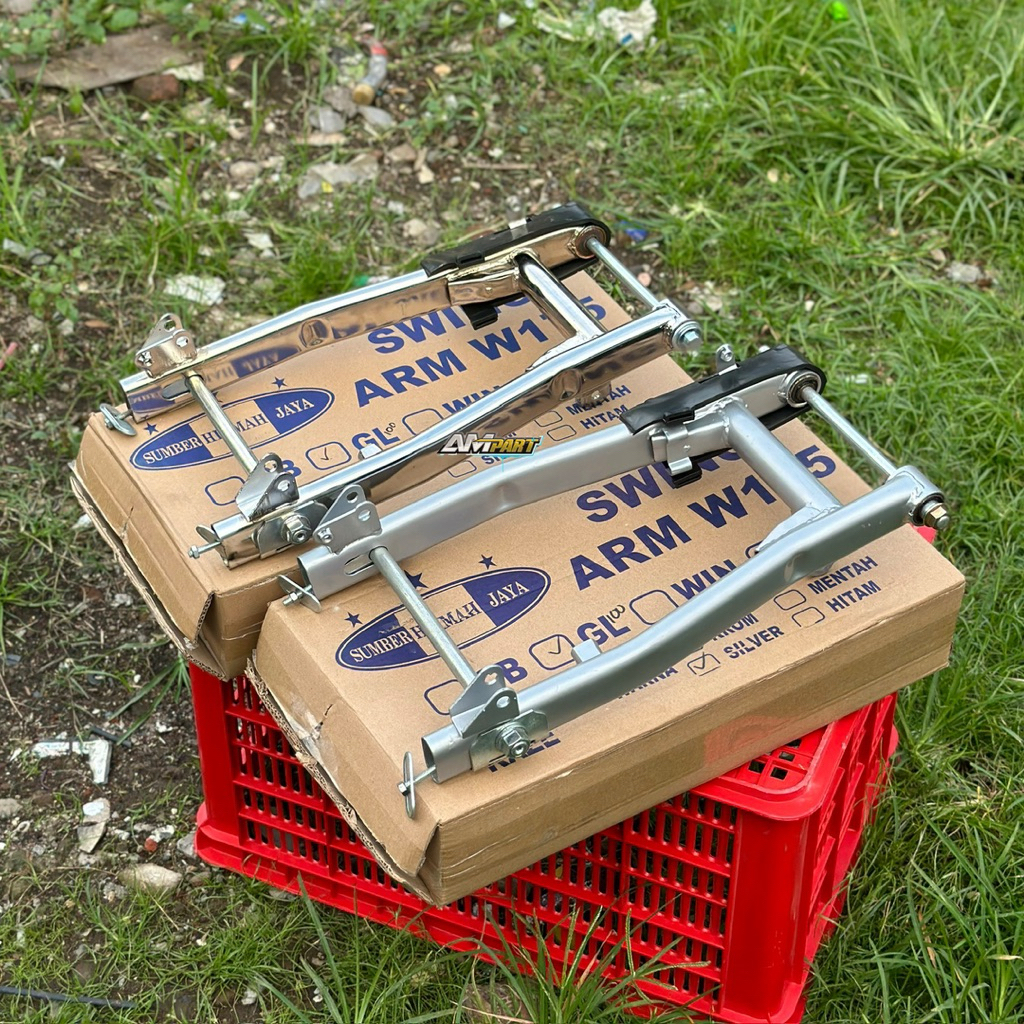 SWING ARM W175 OVAL SHJ CROM SILVER PNP GL100 SET TINGGAL PASANG