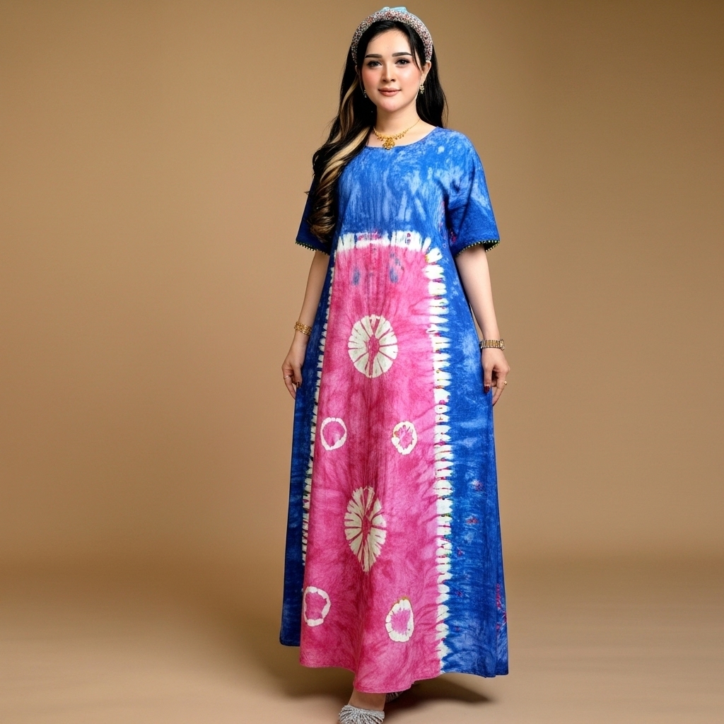 daster kaos jumbo lengan pendek resleting depan busui panjang sematakaki batik pekalongan terlaris