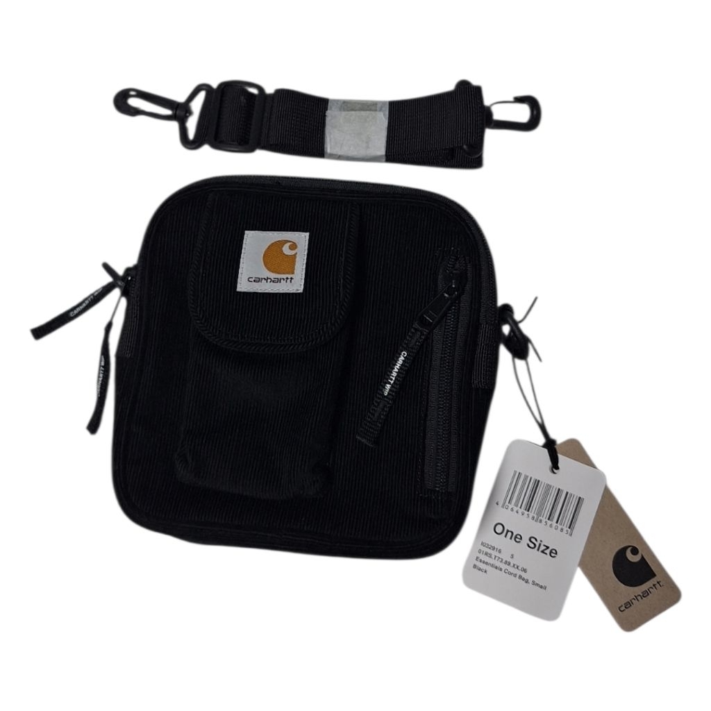 CARHARTT WIP ESSENTIAL UNISEX CORDUROY  FLIGHT BAG IN BLACK