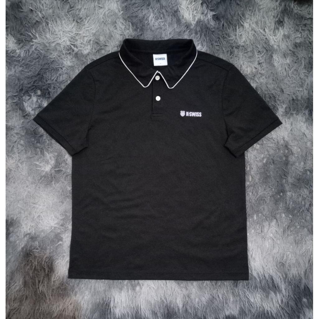 Kaos Kerah Olahraga K-Swiss Ladies Polo Shirt Hitam Size M