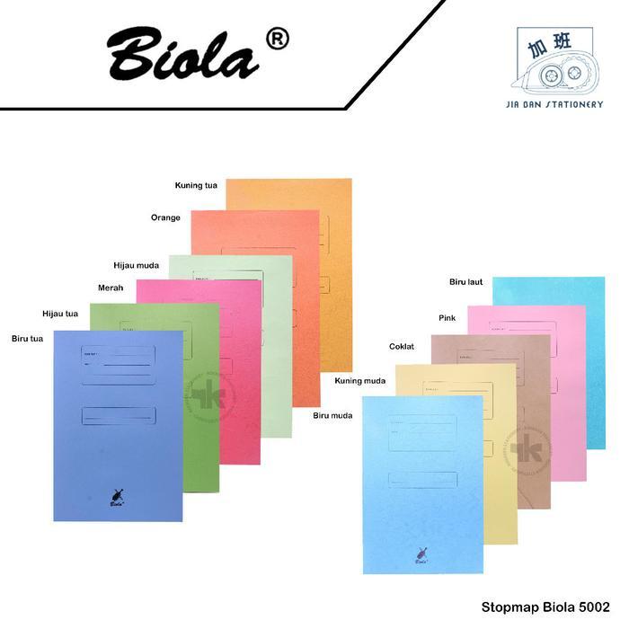 Stop Map Polos F4 Biola 5002 Kertas Bordir Map Kertas File Folder Stopmap | JBS - 10pcs warna random