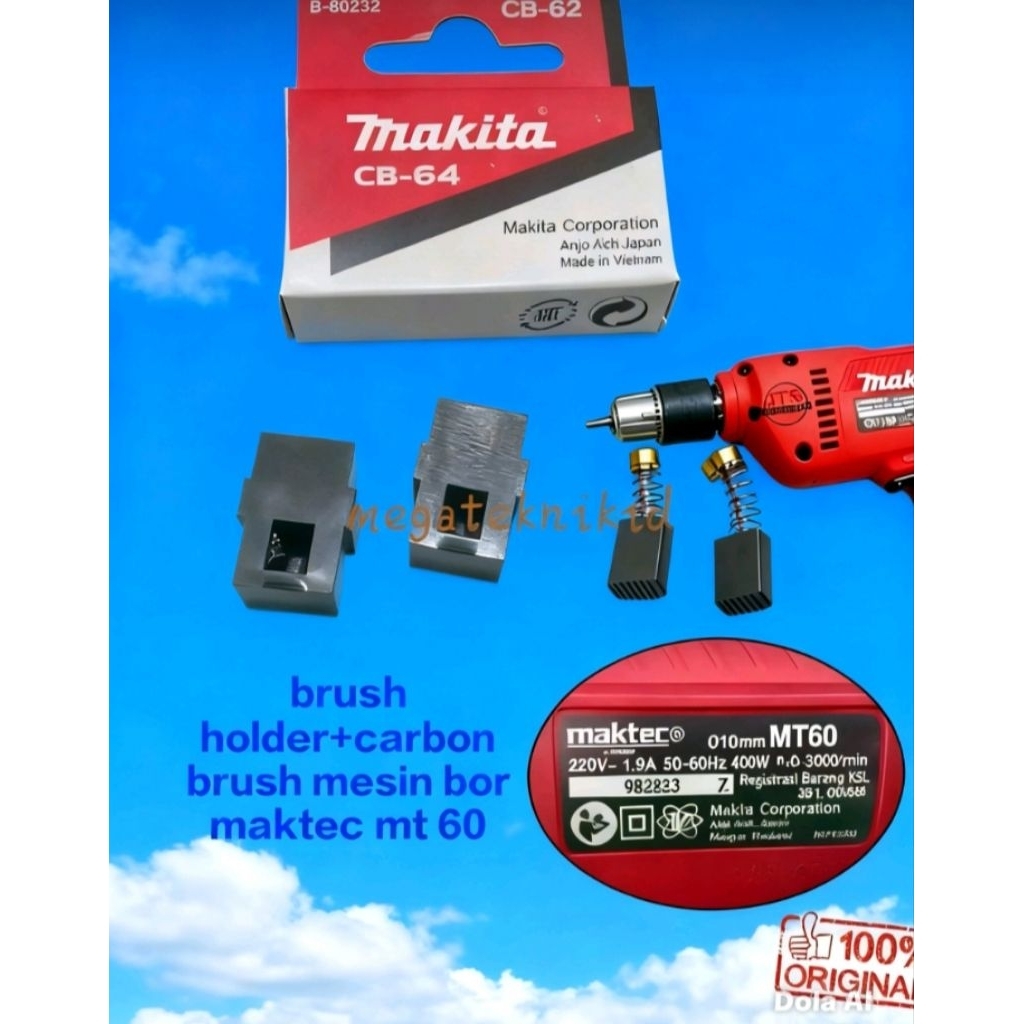 brush holder rumah areng bor maktec mt 60/tempat carbon brush mesin bor maktec mt60