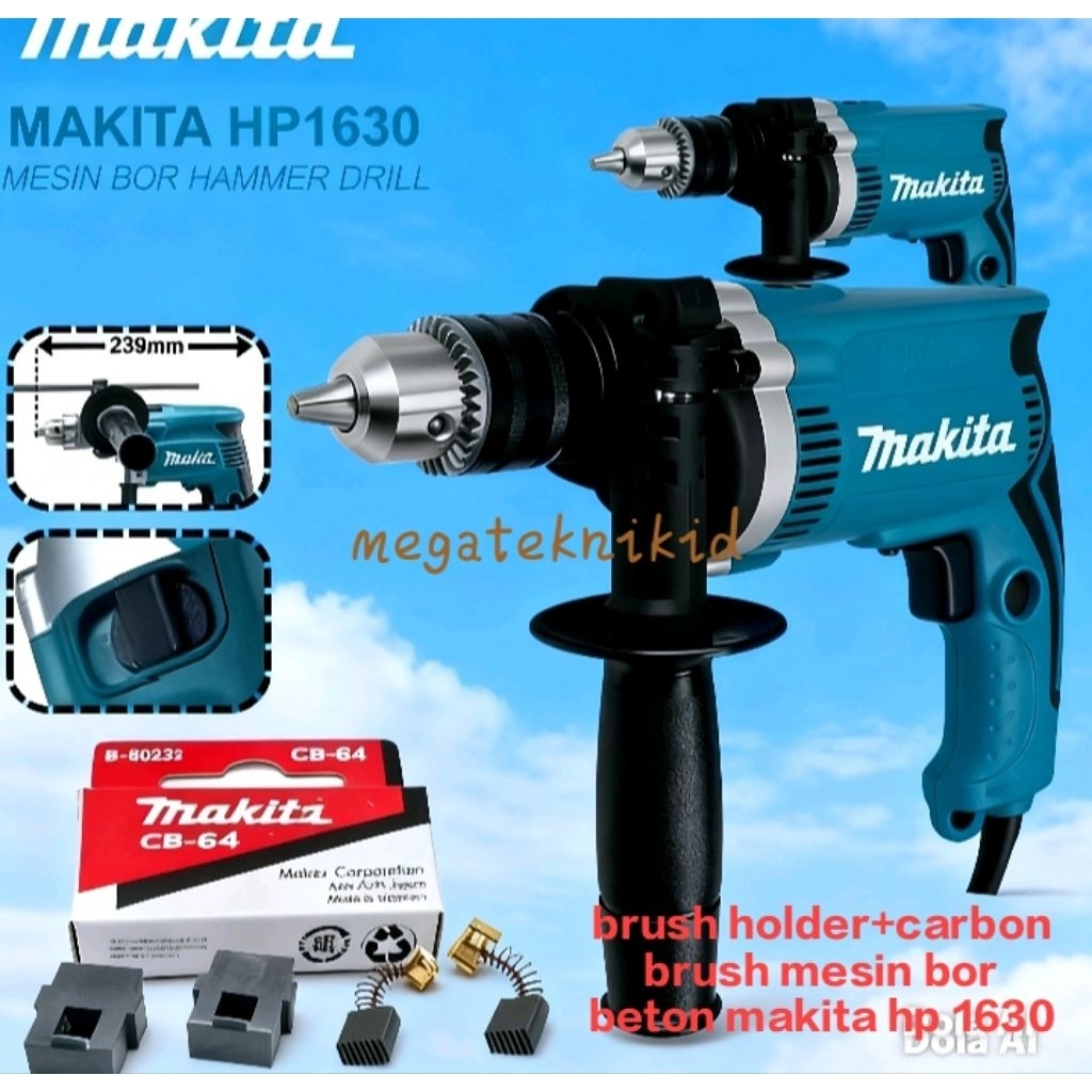 brush holder+carbon brush bor beton makita hp 1630