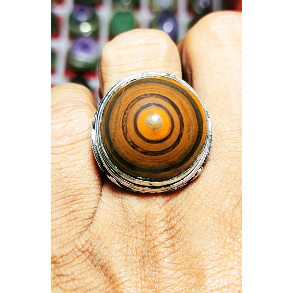 Natural batu badar besi motif puser