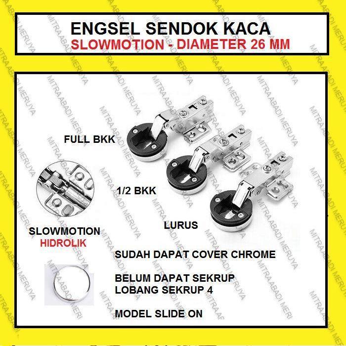 Engsel Sendok Kaca Slowmotion Engsel Lemari Kaca Hidrolik Chrome