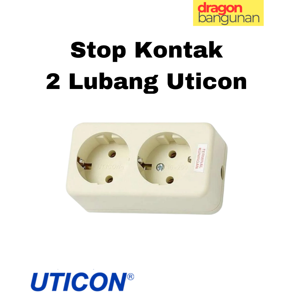 Stop Kontak 2 lubang UTICON - Tanpa Kabel