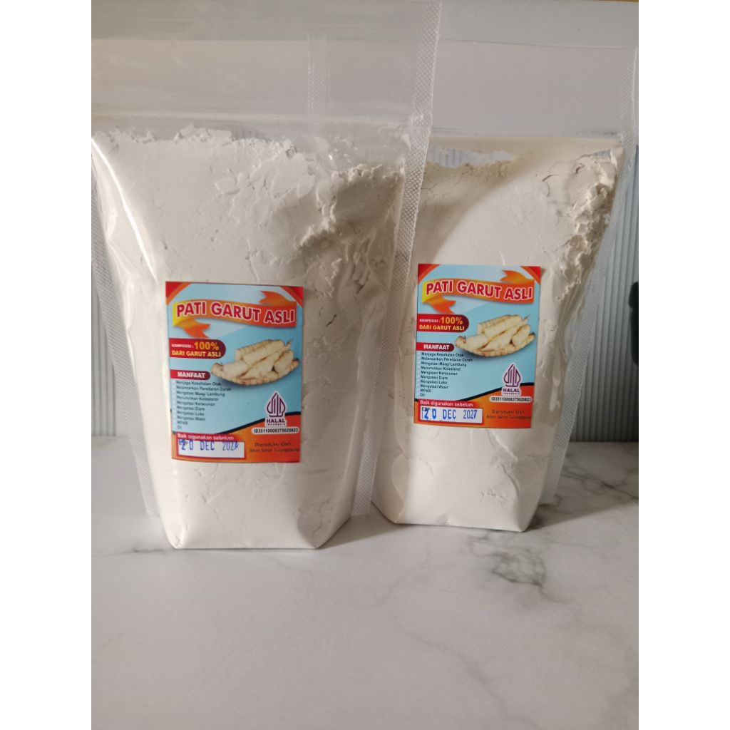 tepung pati garut asli 1kg/tepung garut kualitas bagus sudah diayak bersih