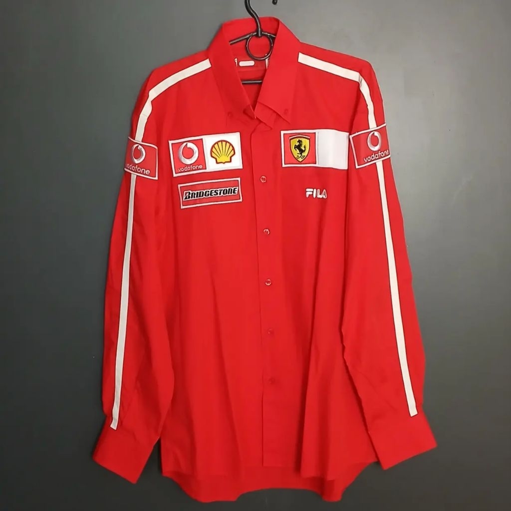 Workshirt Ferrari X Fila Vintage Long Sleeve Original Official Merchandise Scuderia Ferrari F1 Team 